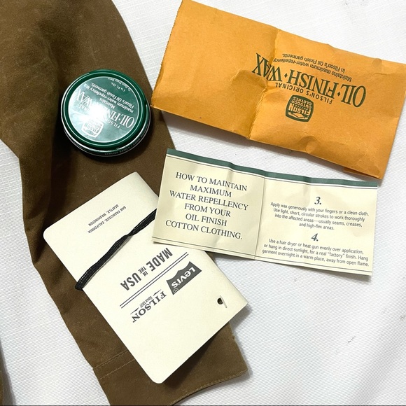 Filson x Levi's Tin Cloth Oil Trucker Jacket Sz S - Picture 6 of 15